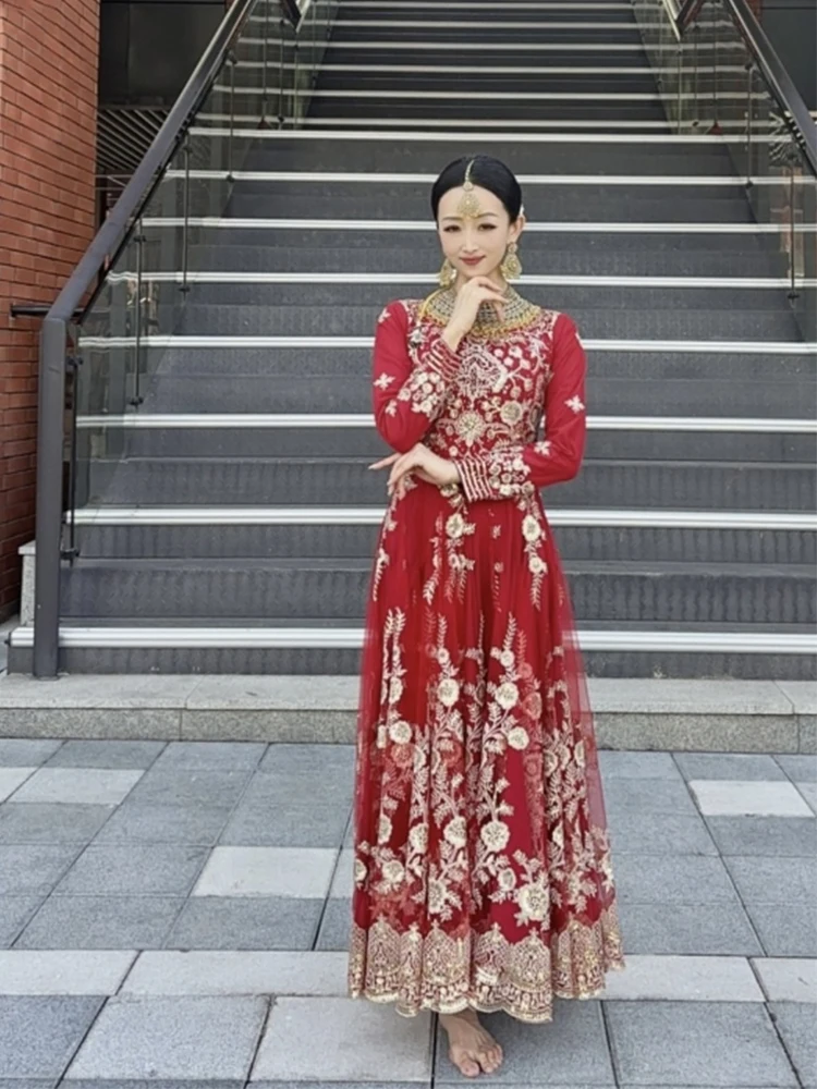 Bollywood taniec indyjski kostium taneczny odzież sceniczna kobiece kostiumy punjabi kobiety orientalne ubrania do tańca DQL10764