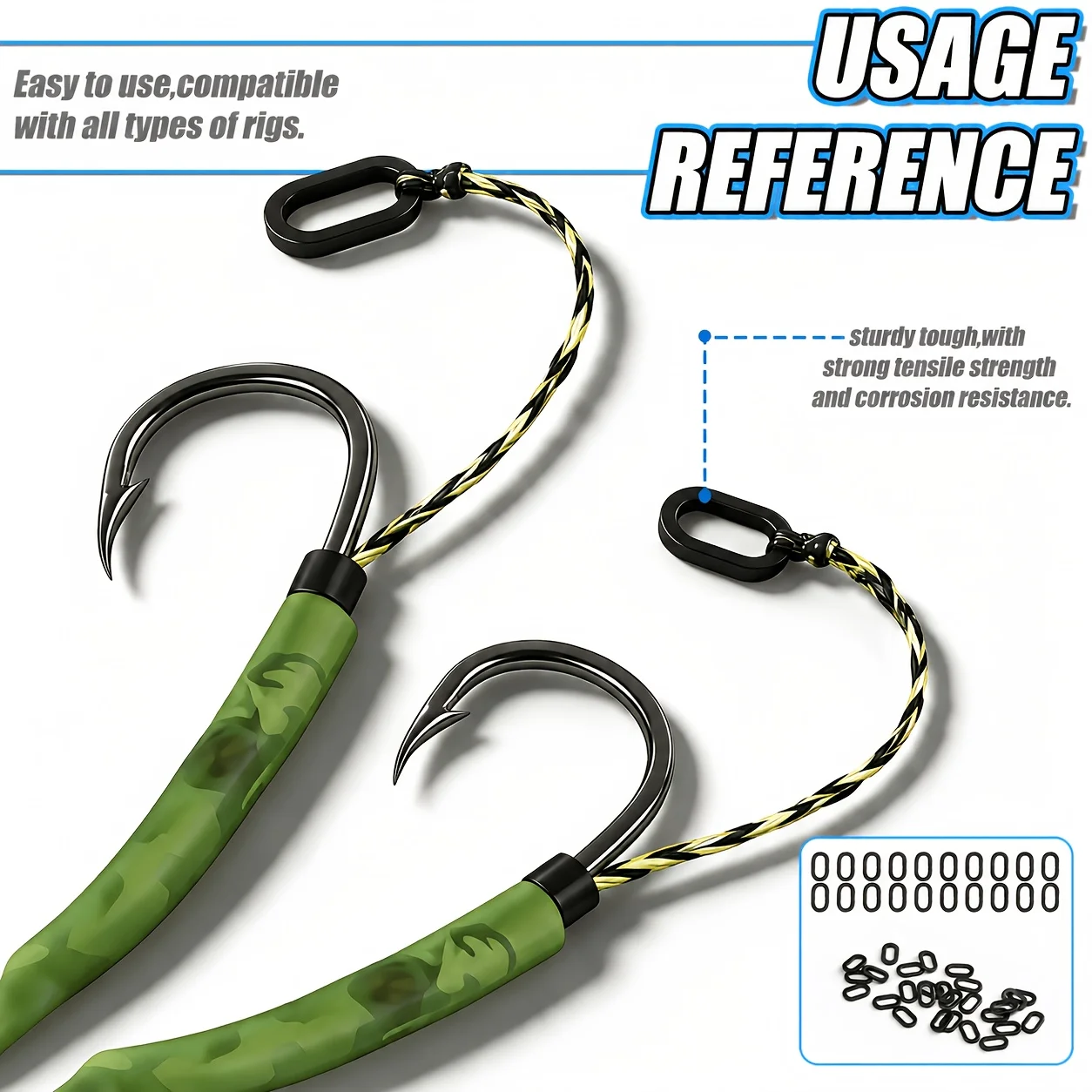 Carp Coarse Fishing Rig Building Oval Shape Solid Metal Connecting Rings Heavy Duty Terminal Tackle