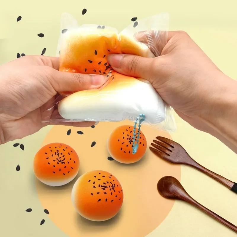 6cm Miniature Slow Rebound Relief Squeeze Toys Sticky TPR Squishy Egg-Yolk Puff Stress Reliever Toys Squishy New Fidget Prop