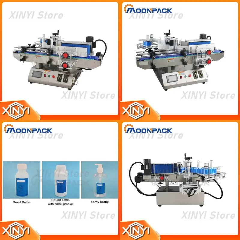 for Moonpack TRLM-120A Round Bottle Labeling Machine Table Top Vial Plastic Glass Paper Labeler With Round Sticker