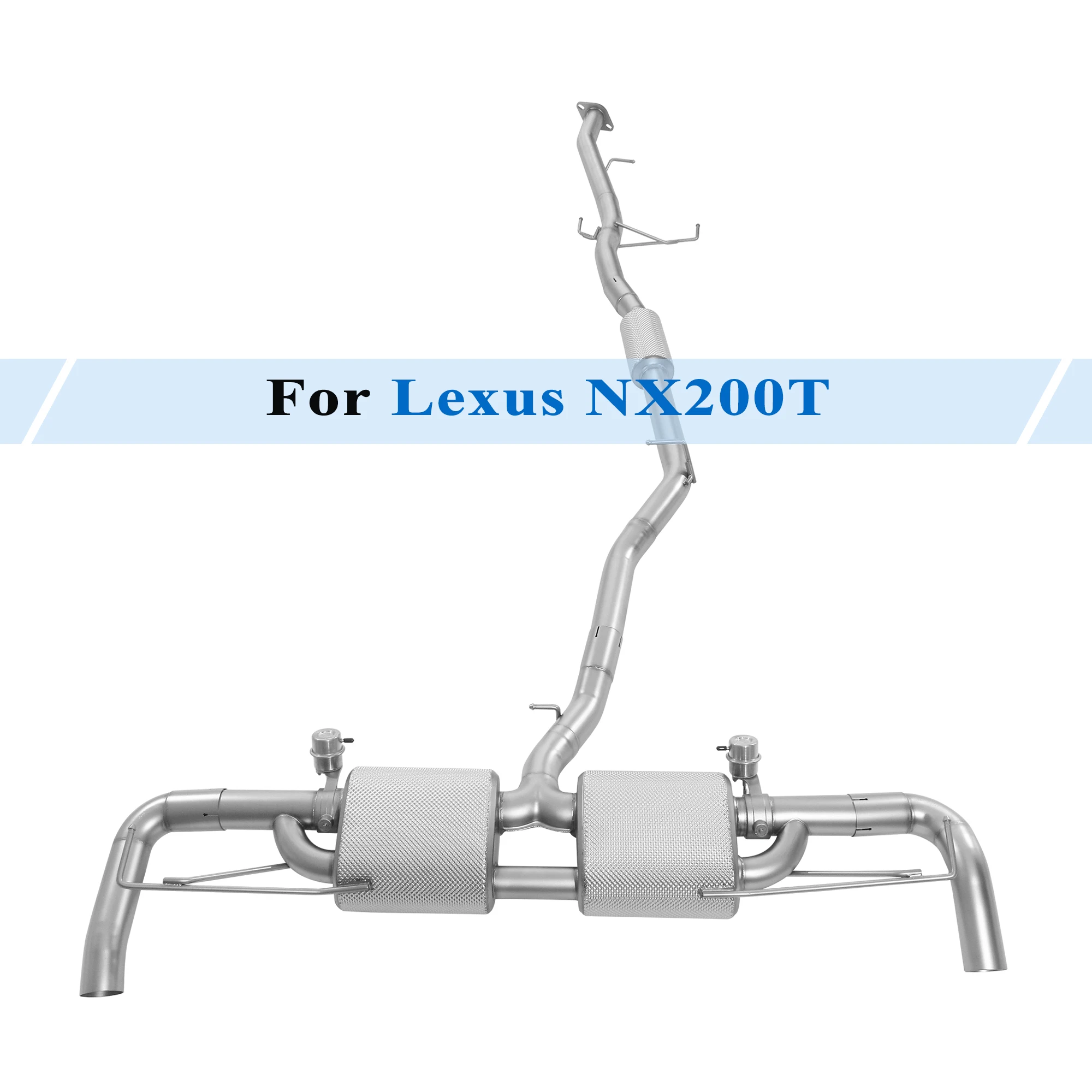 Performance Valved Exhaust System for Lexus NX200T Dual Mufflerls with Heat Shield Vacuum Electronic Valve Remote Control OEM