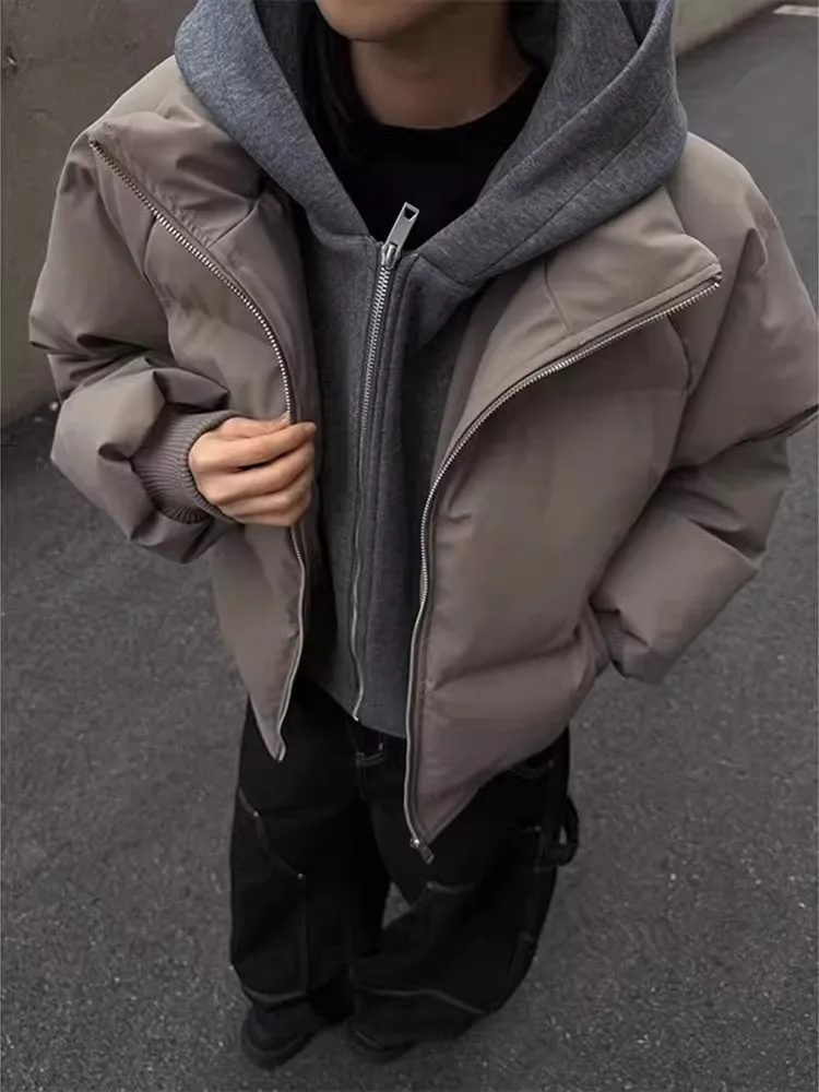 

Мужская утепленная зимняя куртка из искусственной кожи с капюшоном, на хлопковой подкладке, в американском стиле, теплая, верхняя одежда