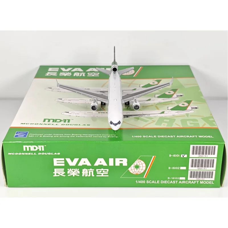 JC Asas Diecast 1/400 Escala Eva Air ANK MD-11 B-16101 Liga Modelo de Aeronave Coleção Ornamentos Decorativos Brinquedos de Presente
