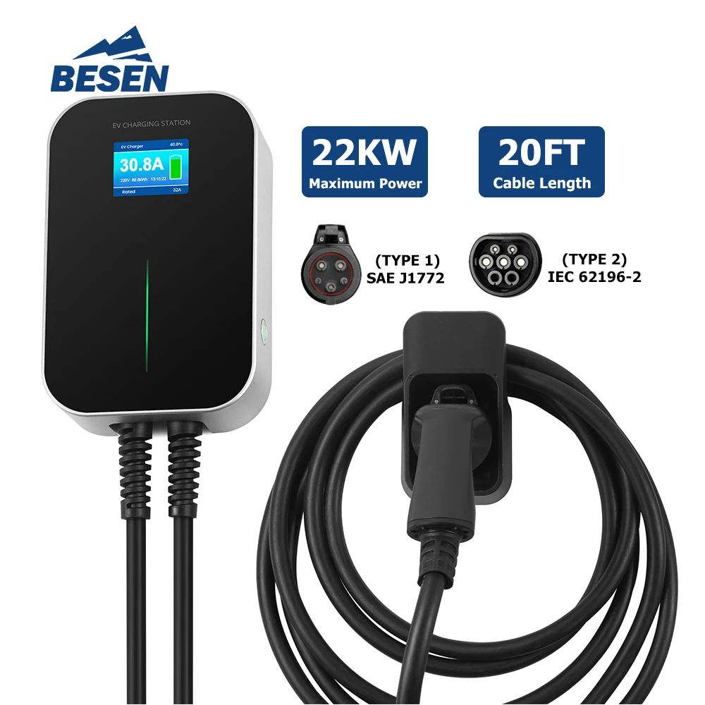 BESEN IEC62196-2 Standard 22 kW EV CHARGER for Electric Vehicle Fleet