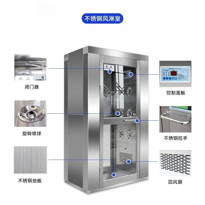 

Infrared induction interlock stainless steel, air shower room, air shower machine, dust-free workshop of food factory