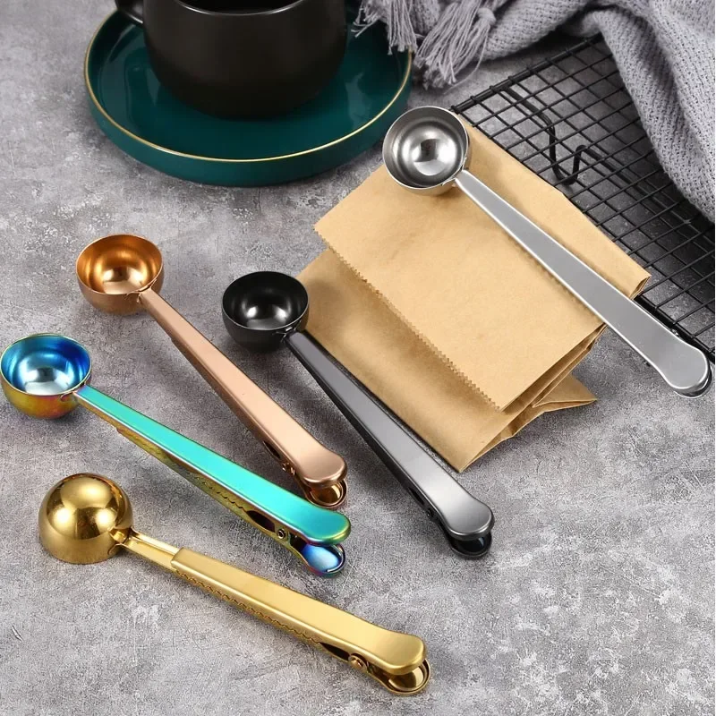 Teaware Tableware Bag Drinkware CoffeeAccessoriesTea Spoons Food Safe Ground Stainless Steel Clip Beautiful Coffeeware Spoon