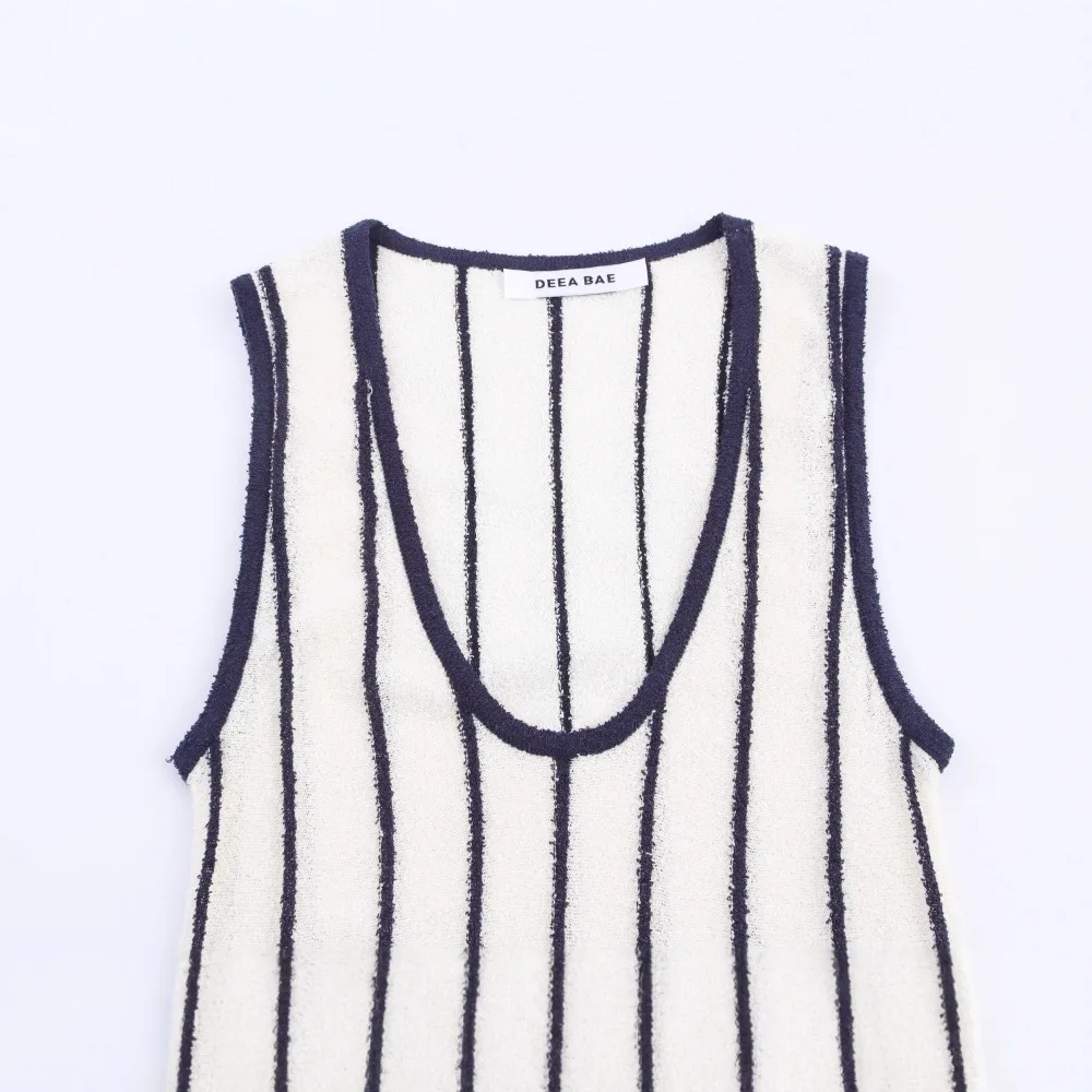 New Arrival Women Knitted Striped Midi Dress, Slimming Bodycon Dress, Trendy Elegant Dress For Streetwear Dating Weekend Outing