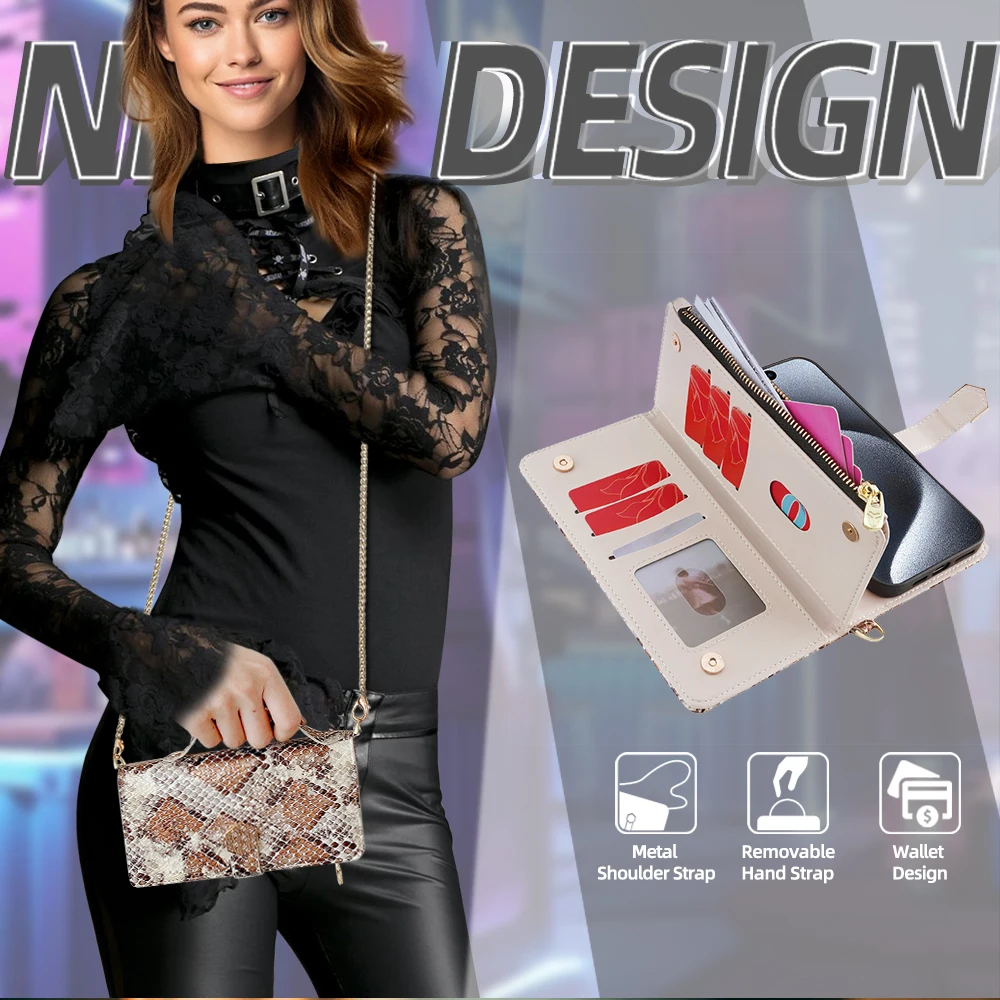 

Кожаный чехол-кошелек с RFID-блокировкой и подставкой для телефона iPhone 16 15 Pro Max 14 Plus 13 12 11 Браслет для карт Слот в виде ракушки