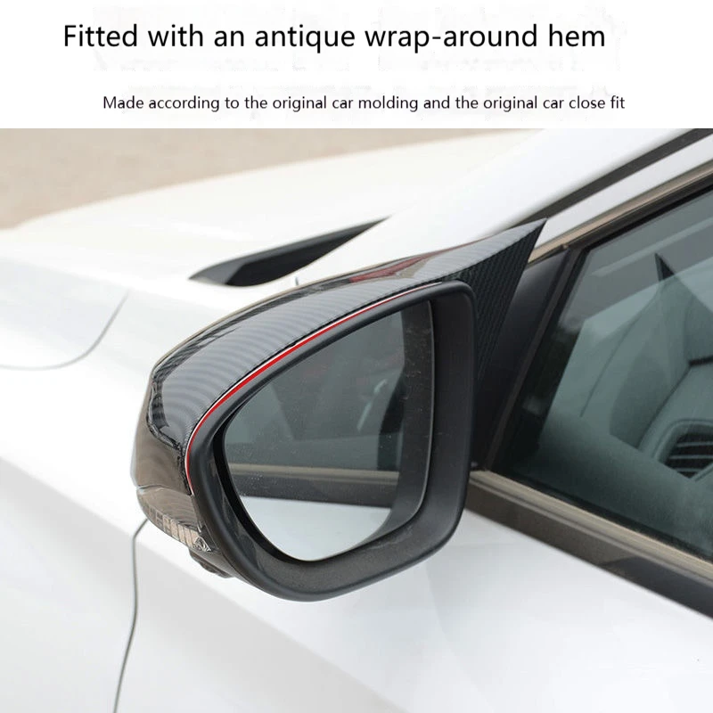 Rearview Side Mirror Cover Wing Cap Sticker Exterior Door Rear View Case Trim Carbon Fiber Look Black For MG 3 2024