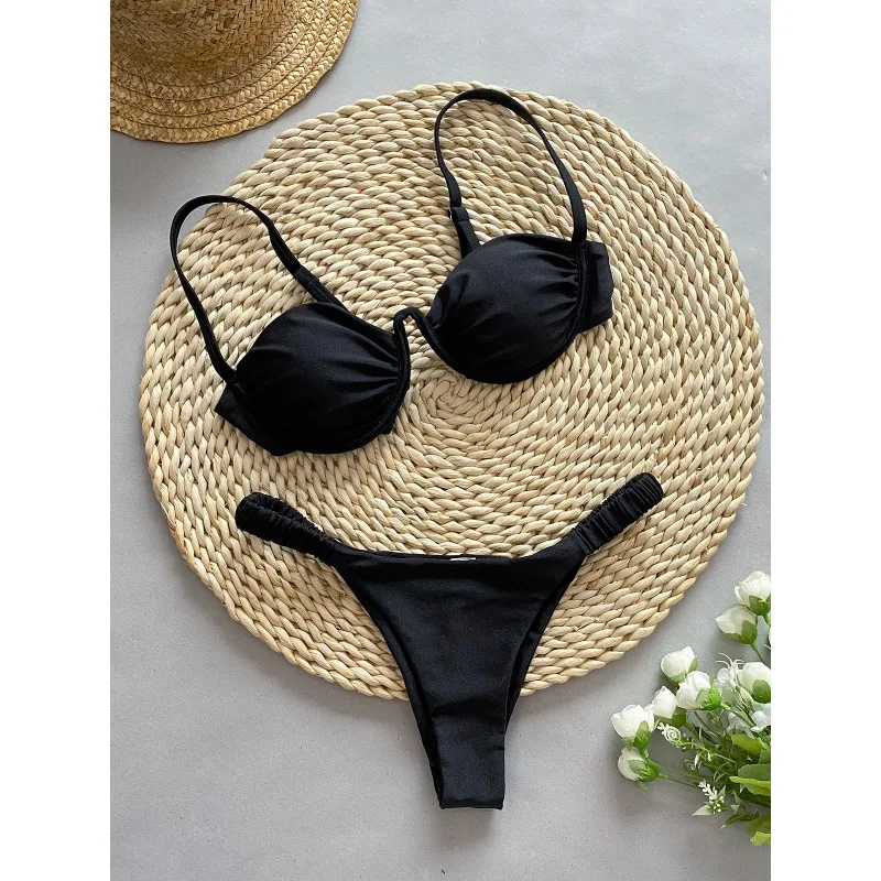 Sexy Push Up Bikini 2024 Women Swimwear Bathing Suit Woman Micro Bikini Set Biquinis Tankini Swimsuits Women Beachwear Vacation