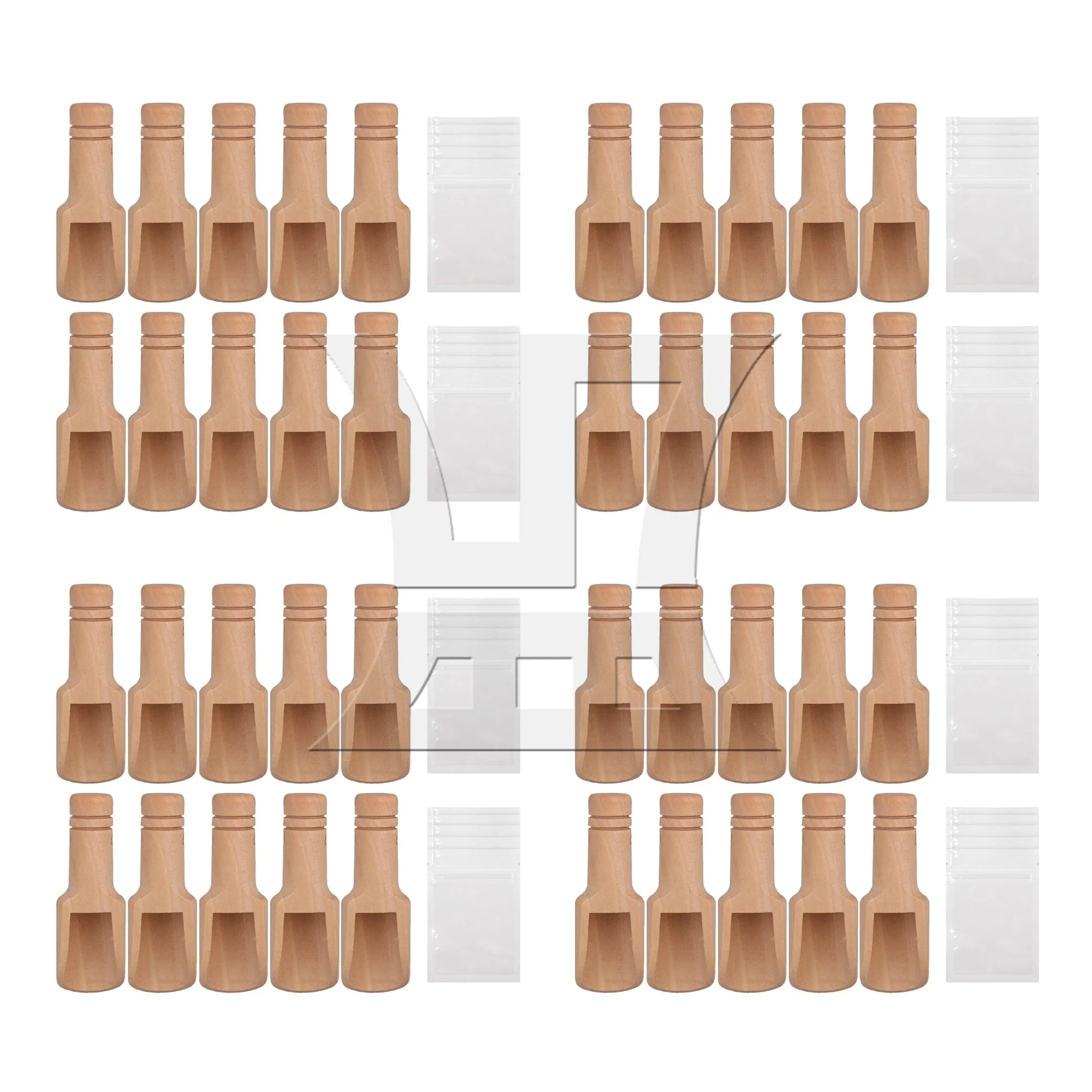 

40 Pcs Natural Wooden Small Salt Scoop Multi-Purpose Spoon 7.5x2.5cm