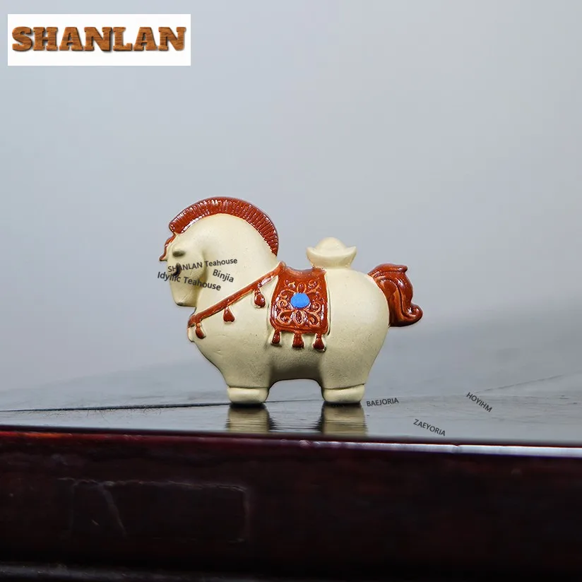 

Purple Clay Cute Horse Tea Pet Japanese Fish Tank Landscaping Tea Figurine Play Toys Tea Statue Ornaments Tea Ceremony Gifts