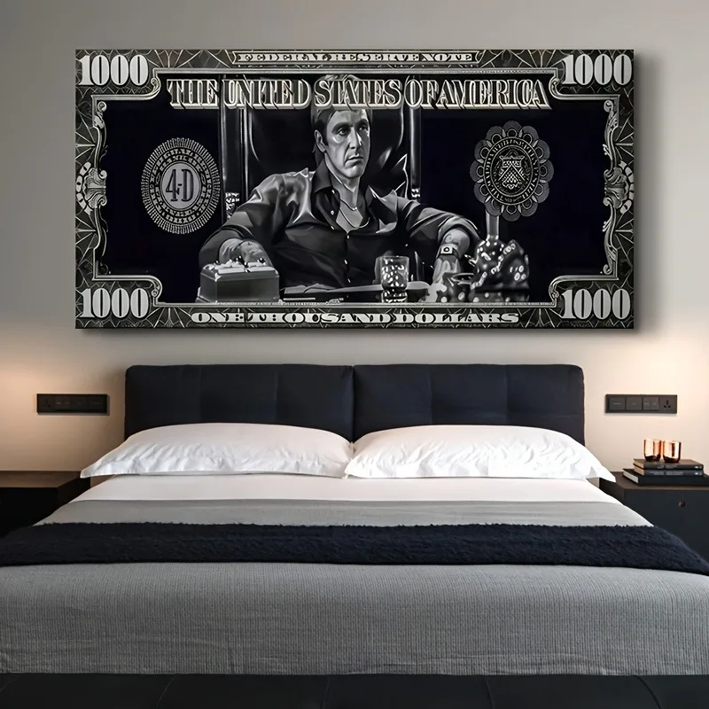 Classic Movie Canvas Painting Scarface Tony Montana Poster Dollar Wall Art Money Pictures Print Living Room Home Decor Artwork