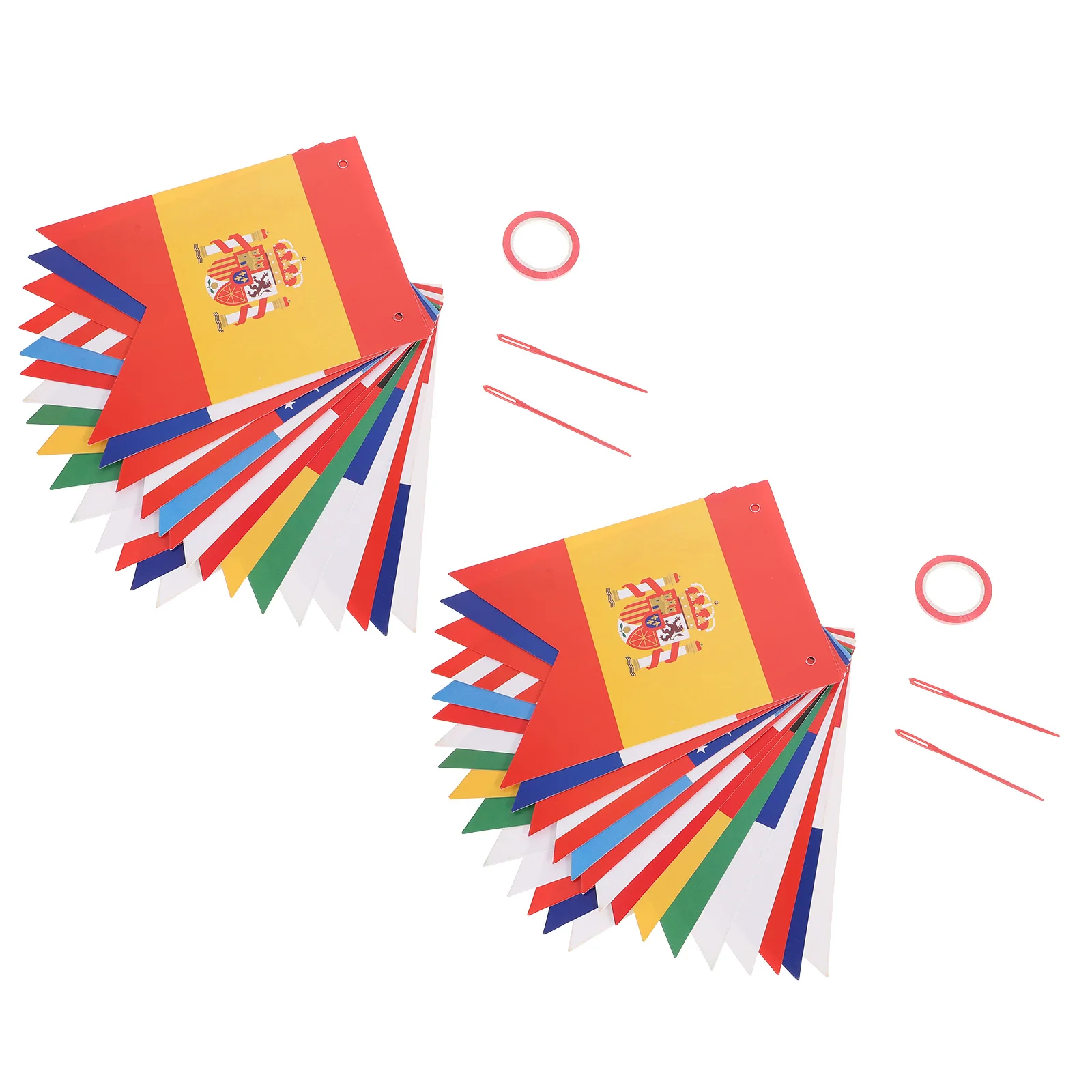 

2pcs Flag Banners International Flags Decoration Bright for Sports Game Classroom Celebration Flags