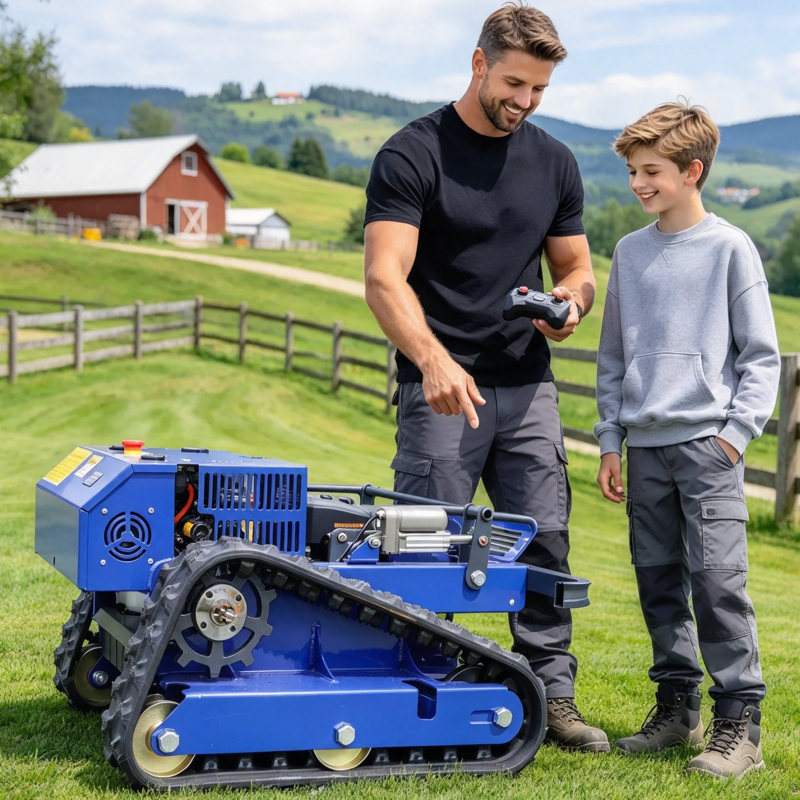 Customized Remote Control Lawn Mower heavy duty mower wasteland shrub crushing large area debris removal rough outdoor ground