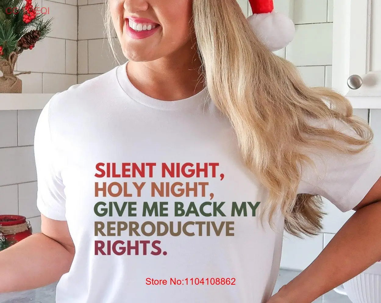 

Reproductive Rights T Shirt Feminist Christmas Womens ActivisT Abortion Is Healthcare Pro Choice Roe V Wade