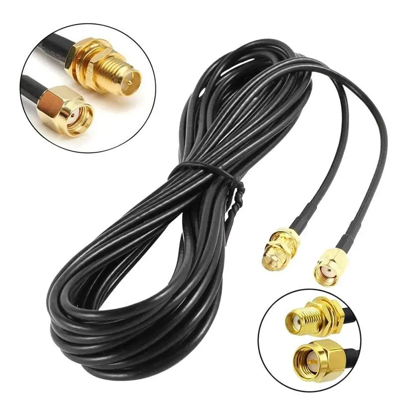 1 Piece 5m RF Extend Cable Converter Cord Copper Feeder Wire SMA To SMA Connector RG174 Router Antenna Extention Cable