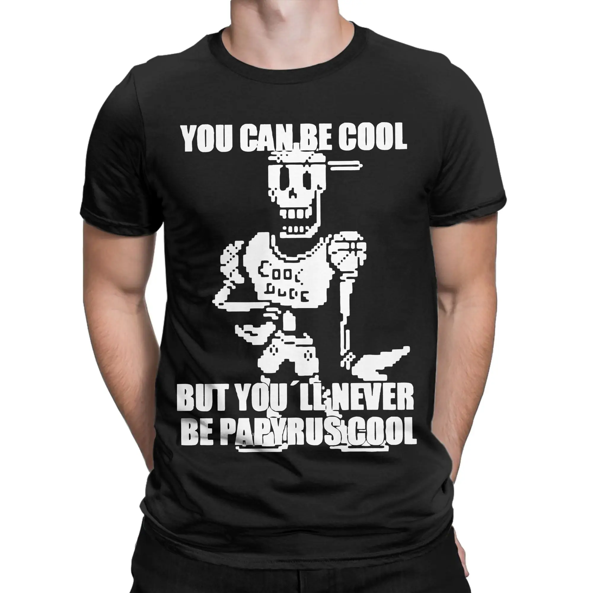 Men Women Undertales Papyrus Cool Dude Meme T Shirts  100% Cotton Tops Funny Short Sleeve Round Collar Tee Shirt Summer T-Shirt