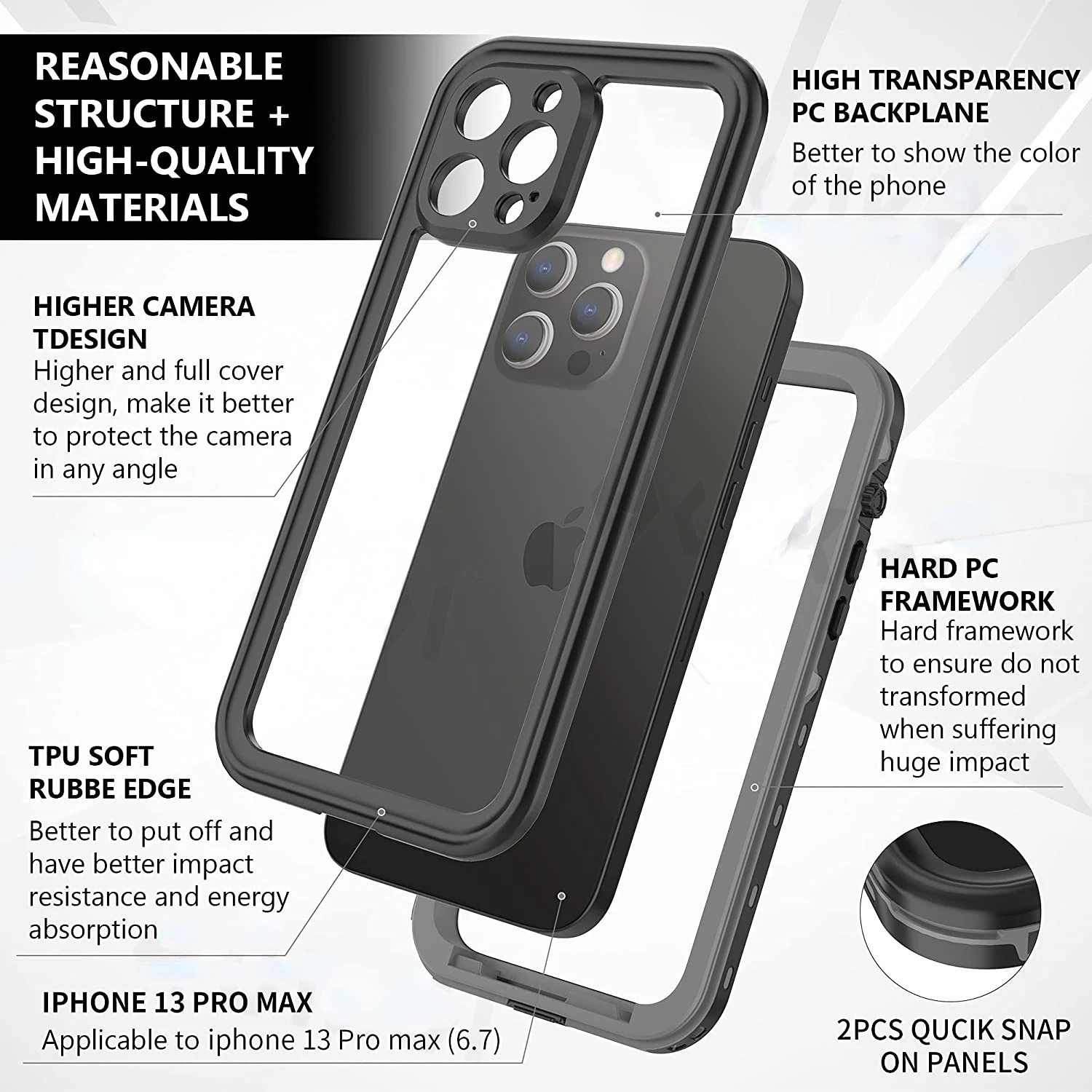 IP68 Waterproof Case For iPhone 16 15 Pro Max 14 Pro Max 13 12 Mini 11 Pro Max X XR Full Protection Heavy Duty Shockproof Covers