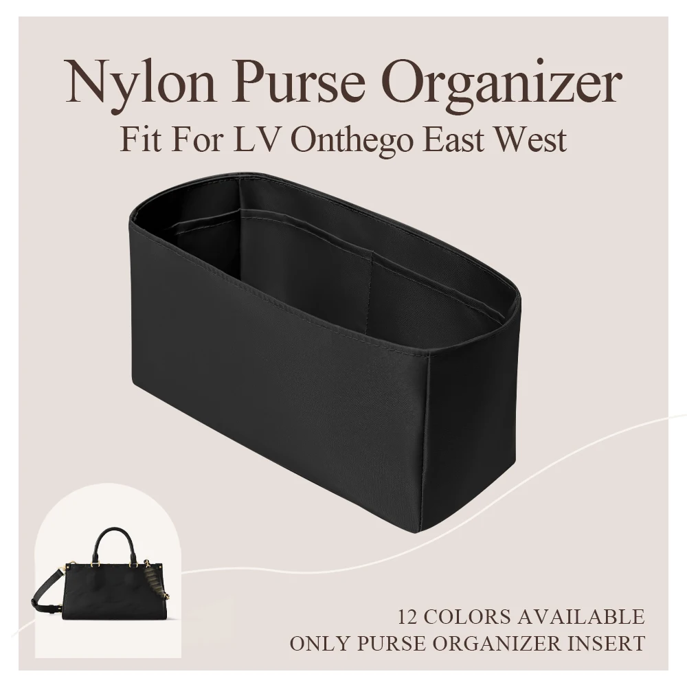 Nylon Purse Organizer Insert Fit for L V ONTHEGO East West Handbag Small Inside Bag Tote Organizer Insert Inner Liner Bag Insert