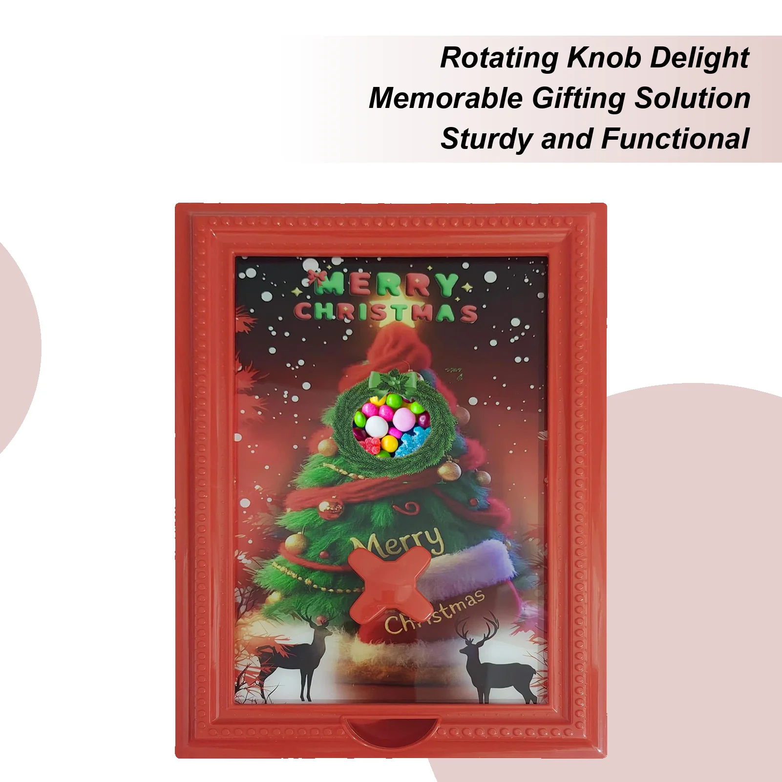 Photo Frame Candy Dispenser Christmas Storage Organizer Christmas Candy Box Dispenser Photo Frame For Vending Bean Cereal Home