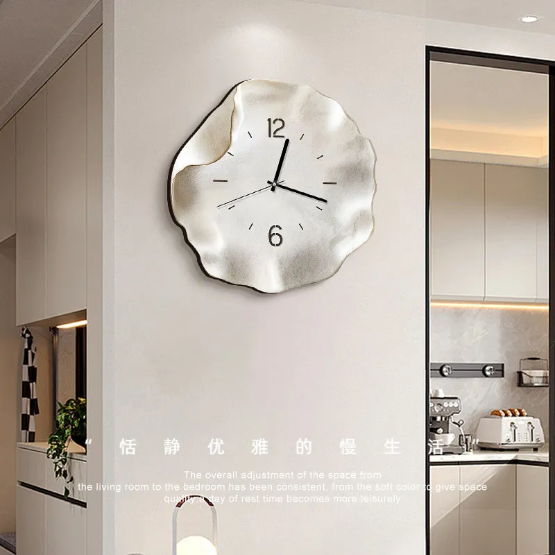 Cream-style Wall Clock Artistic Simple And Modern Clock For Living Room And Dining Room Reloj De Pared Grande Online Celebrity