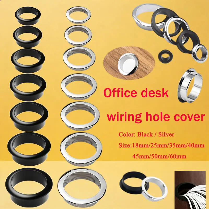 18-60mm Zinc Alloy Desk Cable Grommet Hole Cover, Wire Outlet Port Plug for Computer Cabinet Vent,Furniture Decorative Hardware