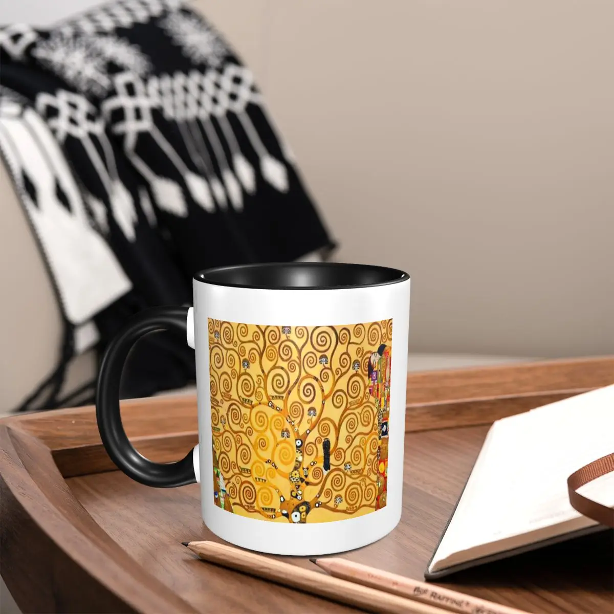 

Gustav Klimt Tree Of Life Mug Funny Ceramic Coffee Cups Tea Mugs Milk Cup Drinkware Gift for Woman Man