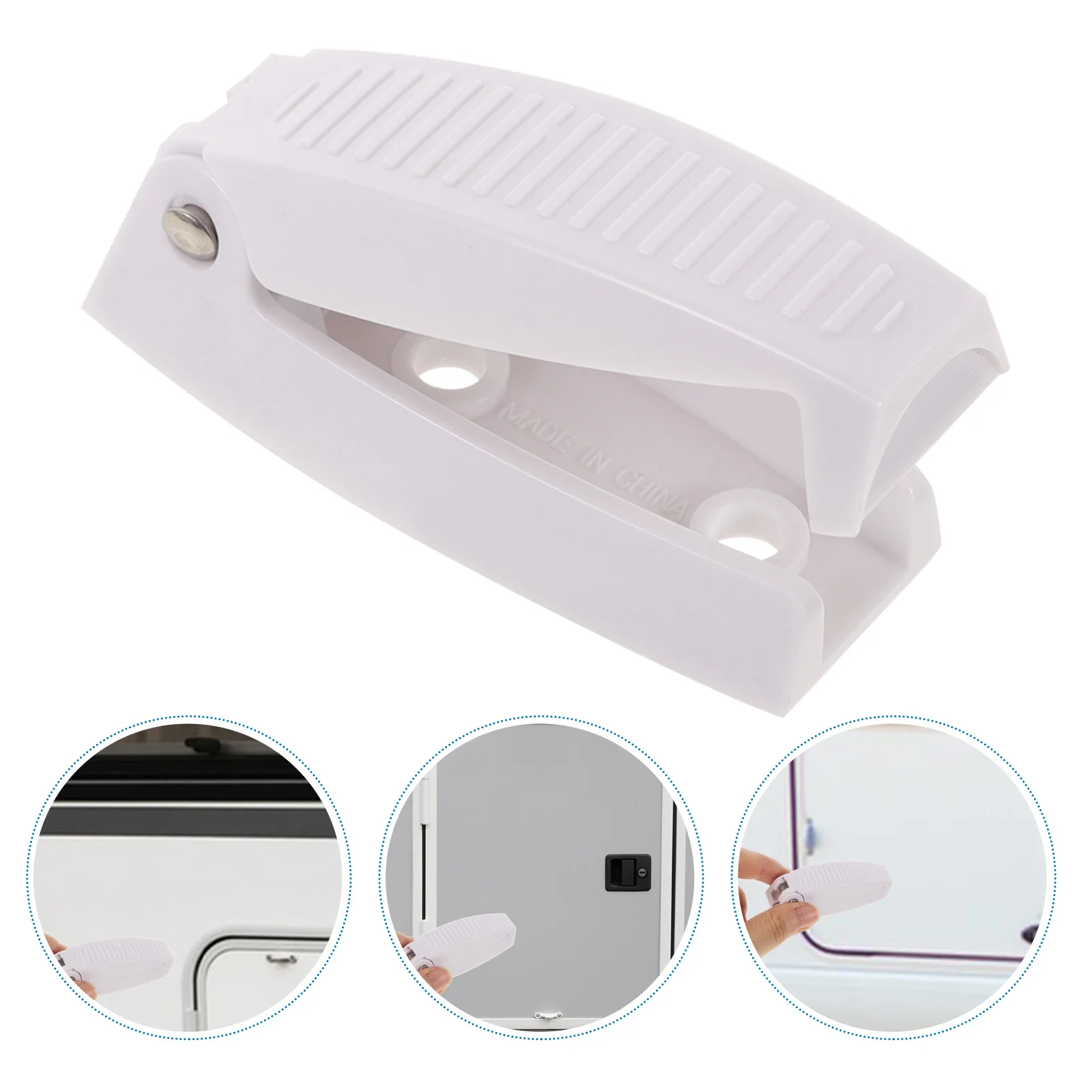 

1pcs Baggage Catch Clip Stainless Steel Abs For Rv Trailer Camper Motorhome Door Holder Security Lock Rv Baggage Door Holder