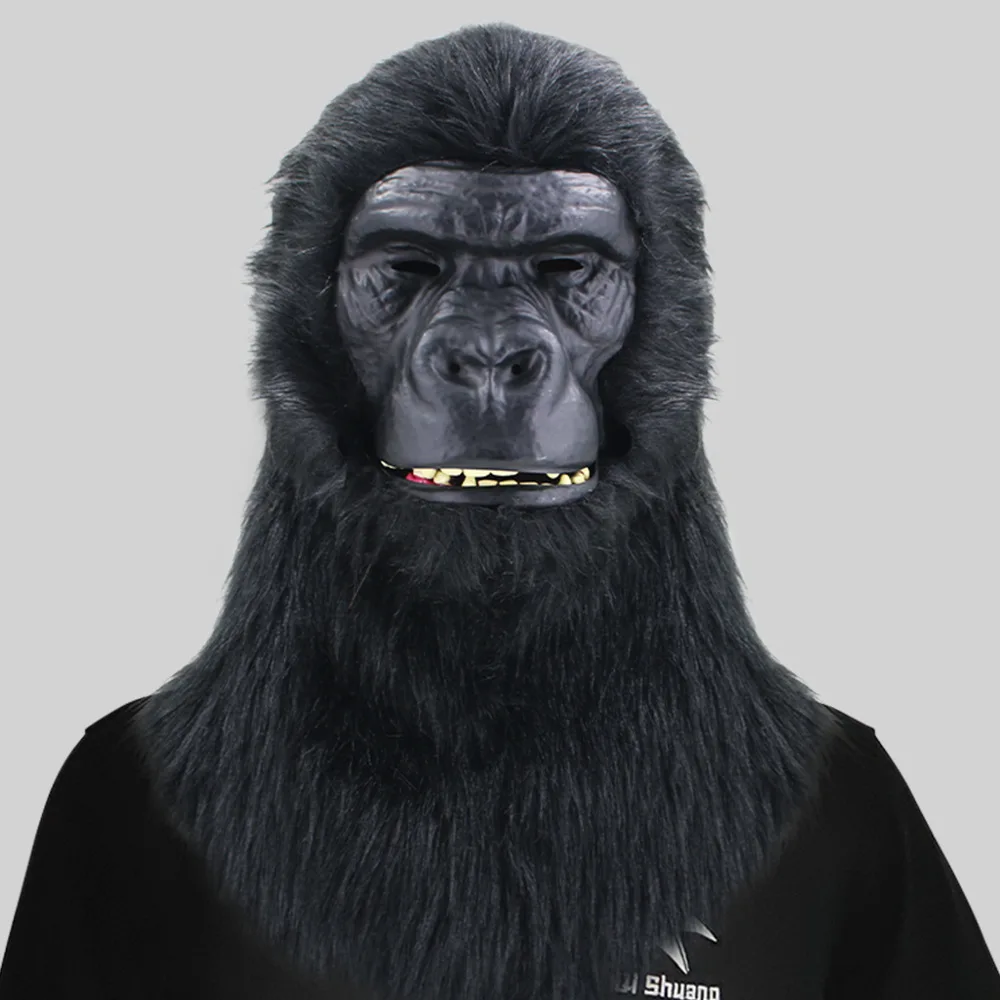 

funny Gorilla headgear Halloween cosplay costume accessories black ape mask animal stage performance props adult headwear