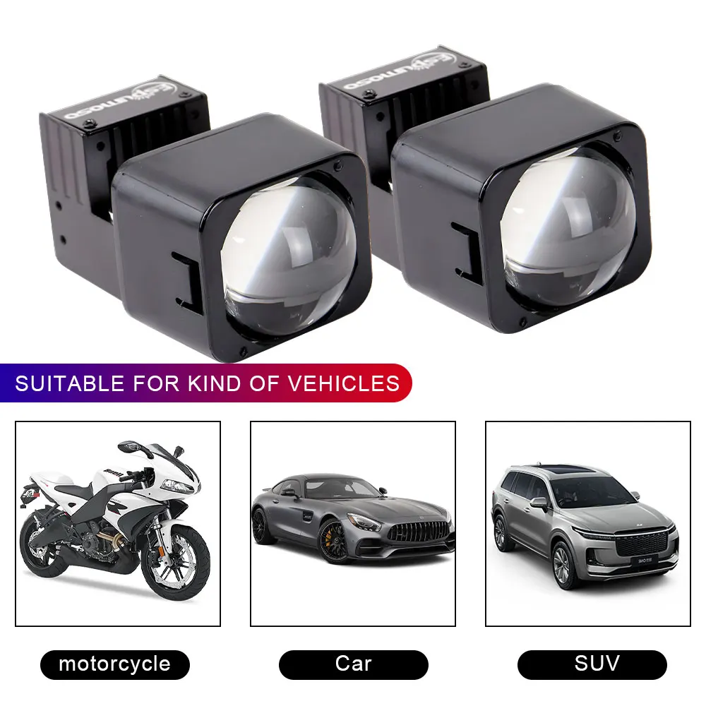 

1.5 Inch Bi Led Projector Lens Fog Lamp White 6000K Auxiliary Headlight H4 H7 9005 9006 Car Headlight Bulb 1.5'' Bi-led Fog Lamp