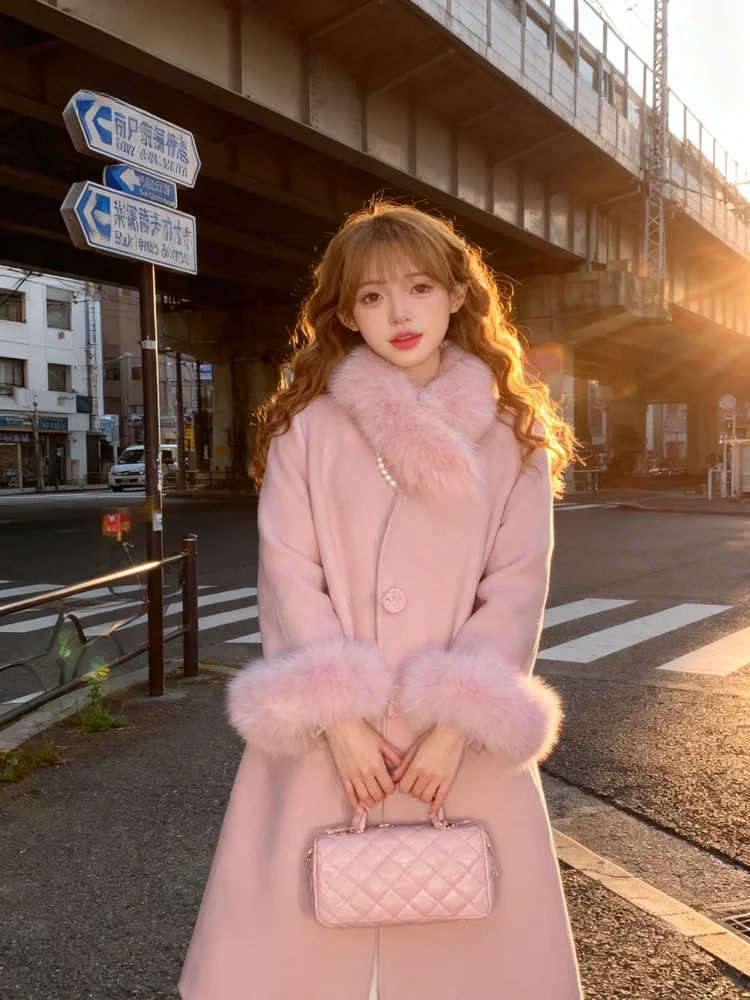 

Зимнее пальто Sweet Design Sle Thiened, однотонное шерстяное пальто на пуговицах, теплое нежное ветровое пальто, длинное свеко-принц