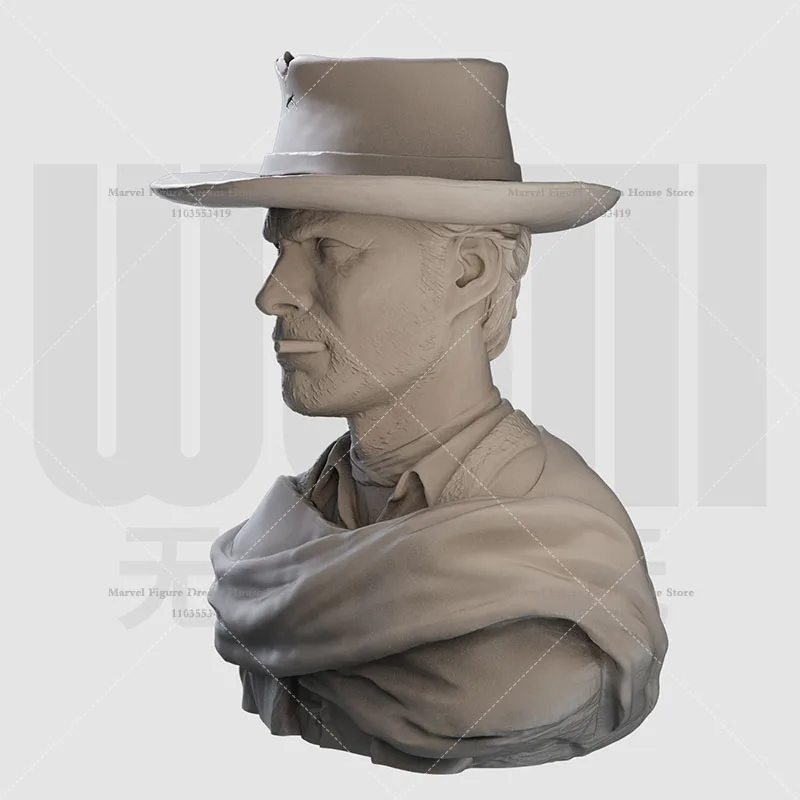 1/24 1/18 Scale Brandy Western Cowboy Bounty Hunter The Good Guy  DIY Self-assembled GK 3D Resin Un-panited White Bust Dolls