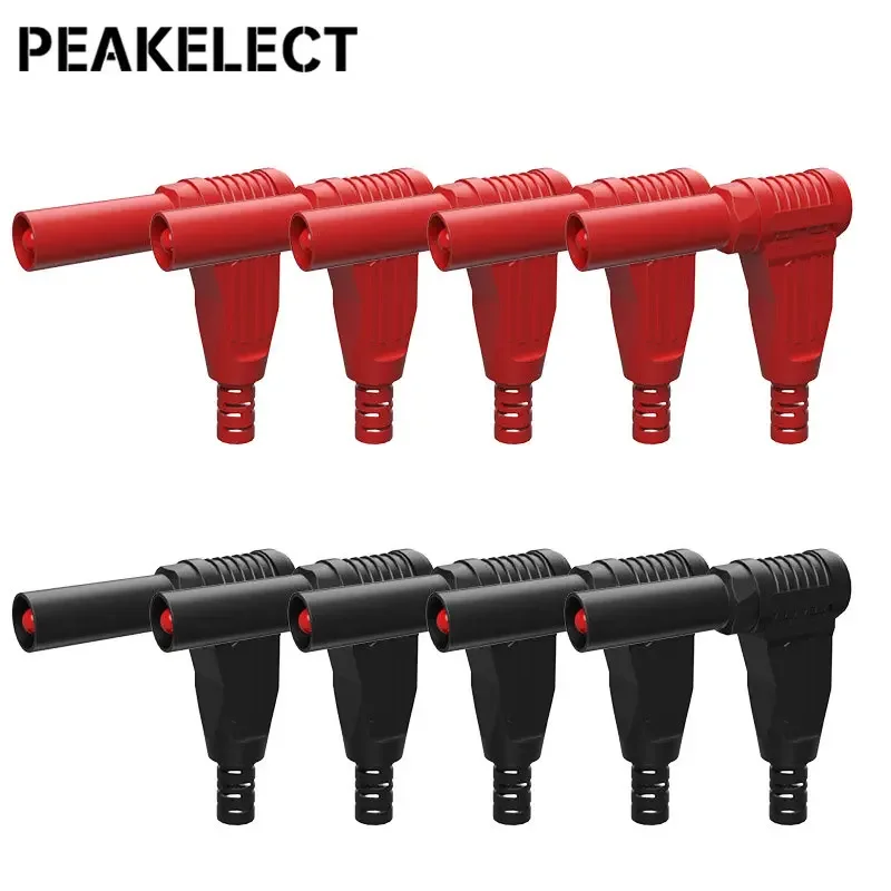 Imagem -02 - Peakelect P3014 10 Pcs Ângulo Direito mm Banana Plug 90 Graus Conectores Isolados tipo de Solda Faça Você Mesmo Adaptador Multímetro Parte