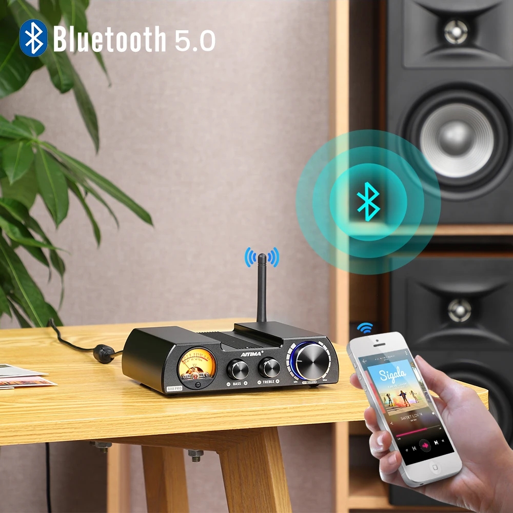 AIYIMA A08 Pro TPA3255 Bluetooth 5.0 Bộ Khuếch Đại Công Suất 300Wx2 Stereo Âm Thanh Loa Nhà Amplificador Vũ Đo Amp