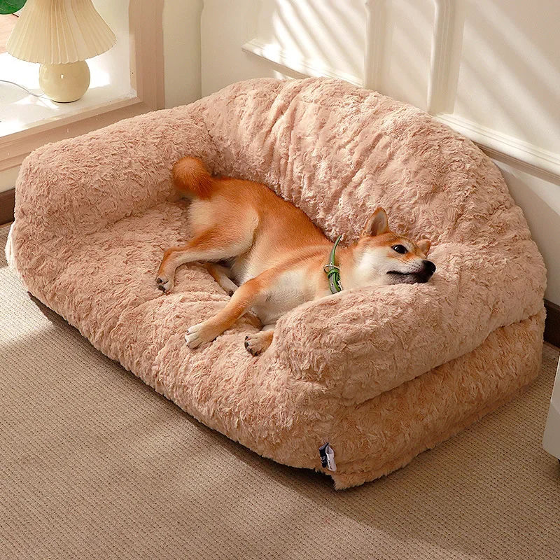 

Medium & Large Dog Winter Sleeping Mat Comfortable Plush Cat Nest Detachable Washable Dog Kennel Thick Wear Resistant Pet Bed