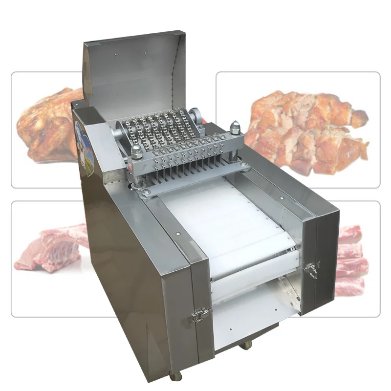 

Automatic Bone Cutter Machine Chicken Block Chopping Machine For Rib Chicken Duck Fish Goose Dicer Machine