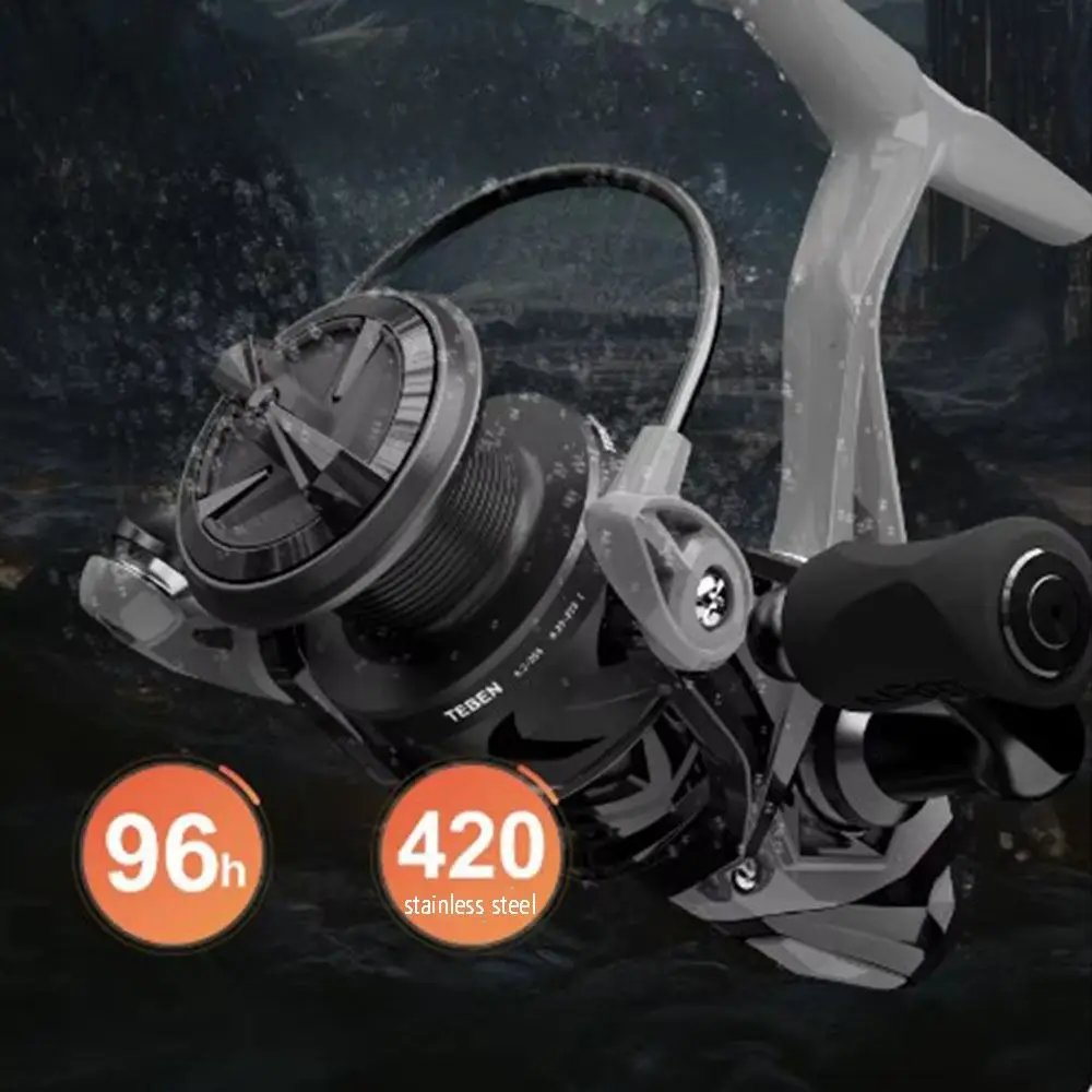 CC1500-4000 Spinning Fishing Reel 5.2:1 Gear Ratio 4+1BB Spinning Reel Metal Spool 8kg Max Drag Sea Pole Reel Freshwater