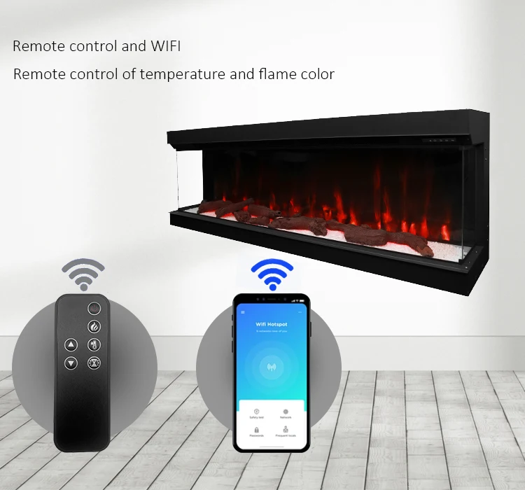 مخصص فاخر الحديثة واي فاي التحكم عن بعد Led ديكور في الهواء الطلق التلفزيون الذكية 84 100 بوصة سخان الموقد الكهربائية #2