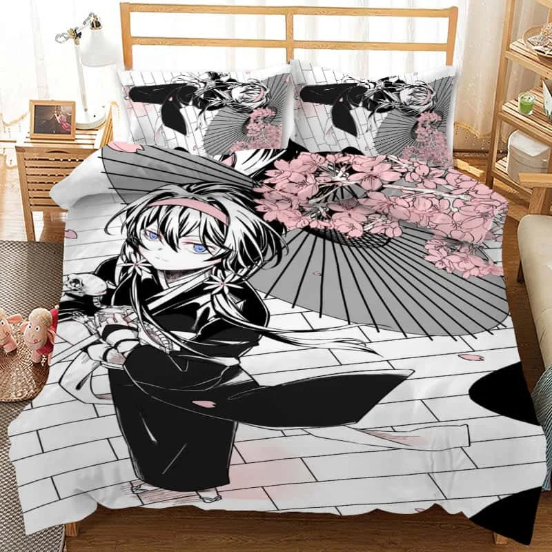 3D Cartoon Duvet Cover Set Bungo Stray Dogs  Tales of the Lost Bedding Sets Comforter Duvet Cover Pillowcase For Home Textiles