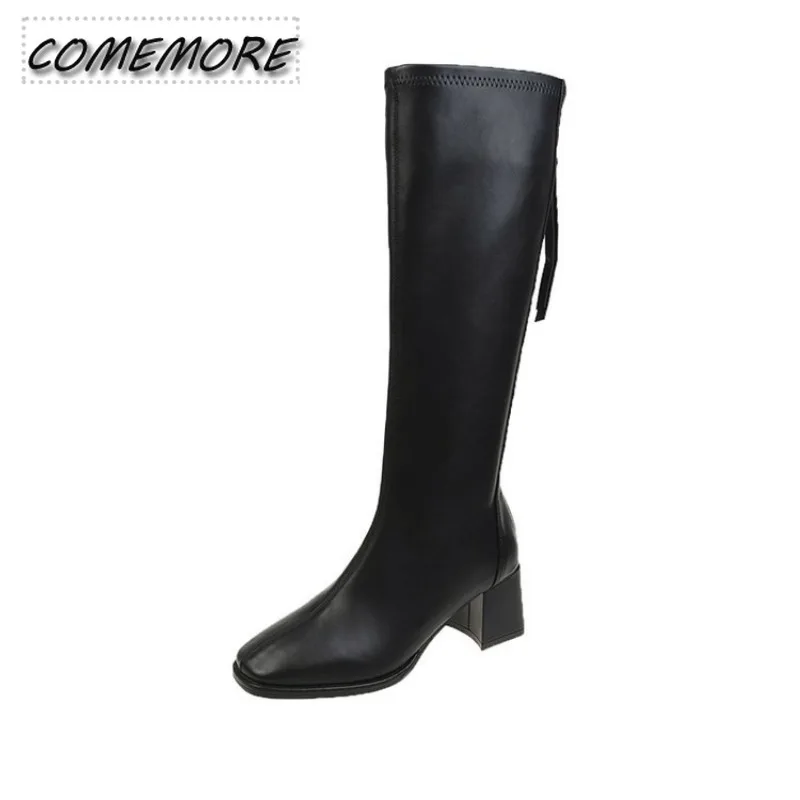 Woman Fashion Knee-High Boots 2025 Women's Casual Shoes Winter Soft Leather Long Boots Platform Luxury Designer Non-slip Classic