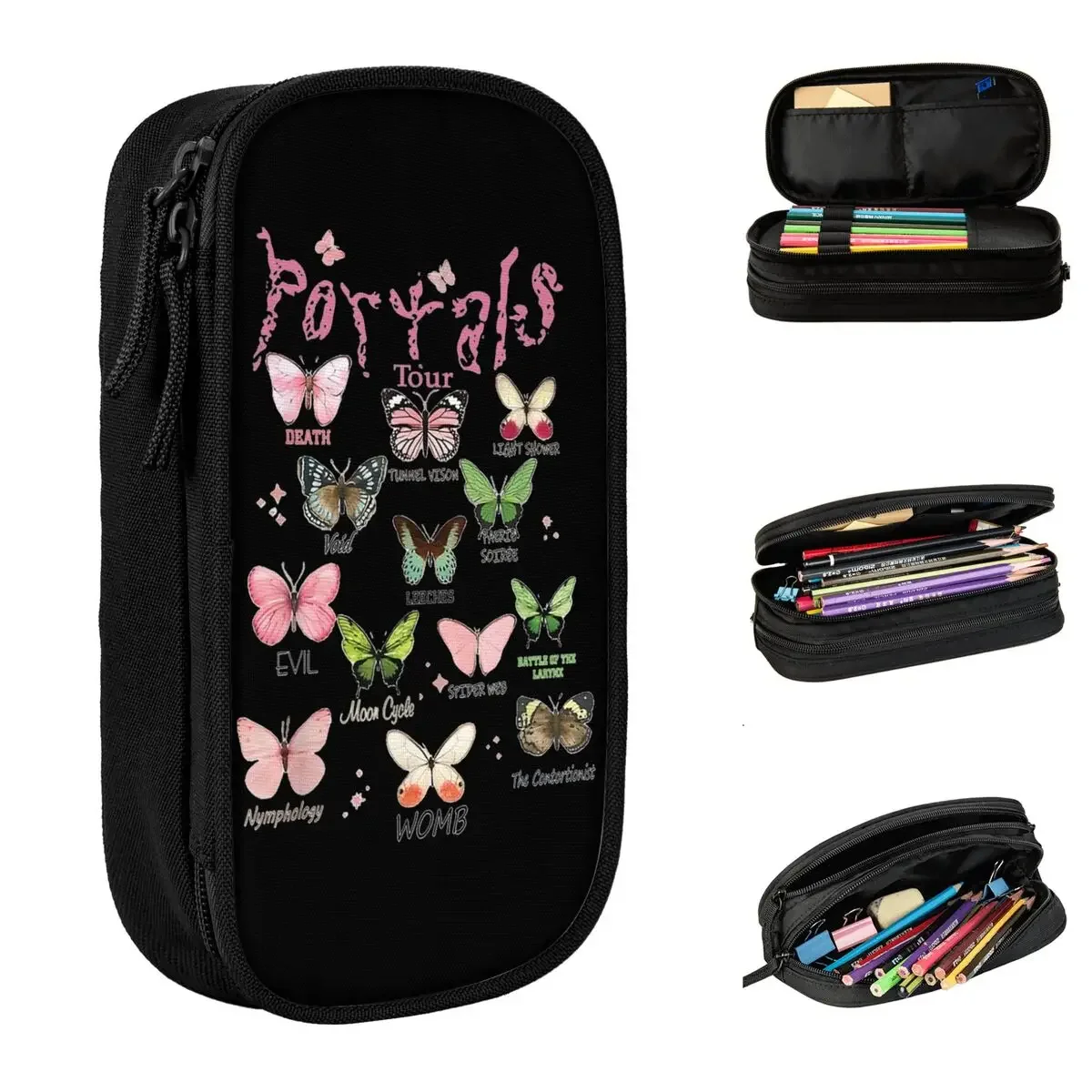 Tour Butterflies Full Albums Pencil Case Melanies Martinez Pen Box Bag Kids Big Capacity School Supplies Gifts Pencilcases