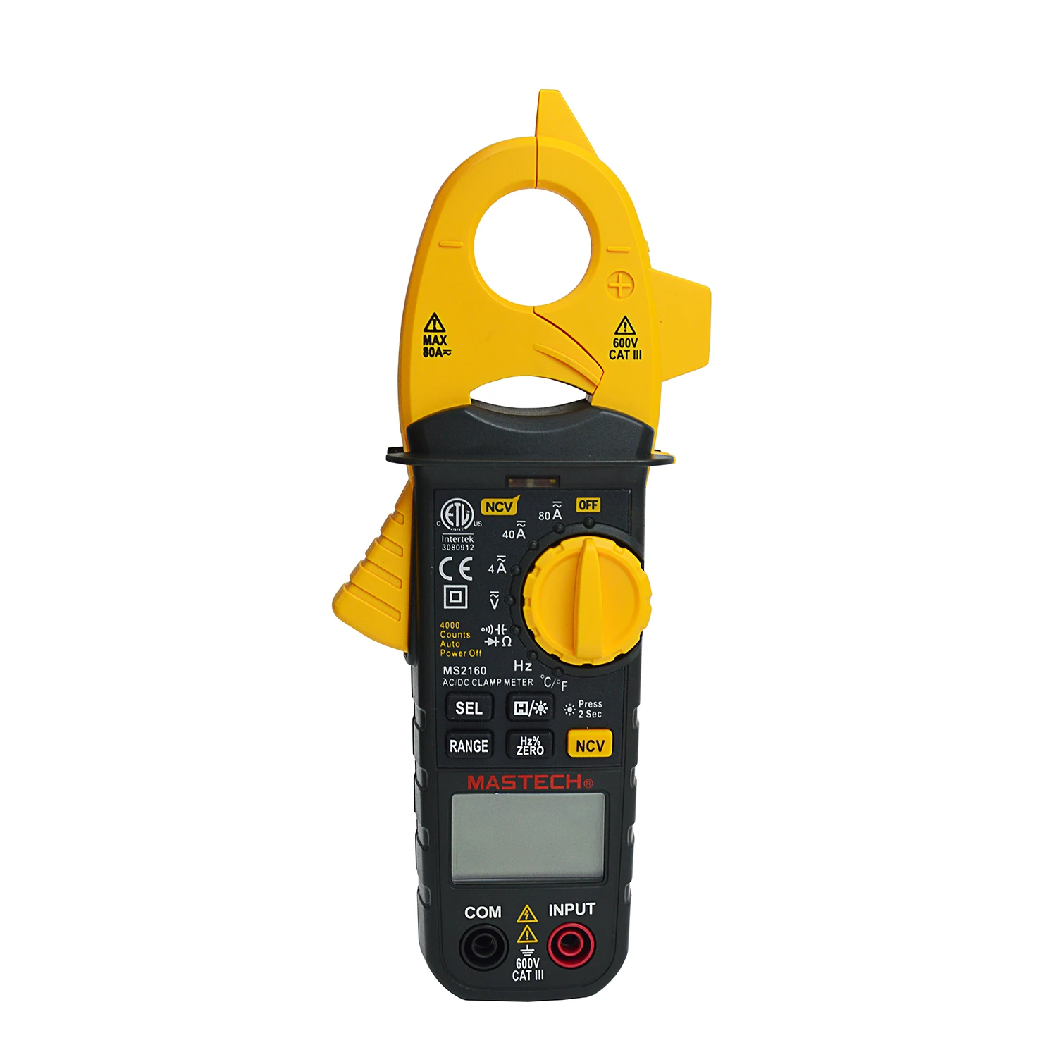 MASTECH MS2160 AC/DC Current Digital Clamp Meters Electrical Instrument Tool Jaw Opening:Ф24mm,Non-Contact Voltage Detector.