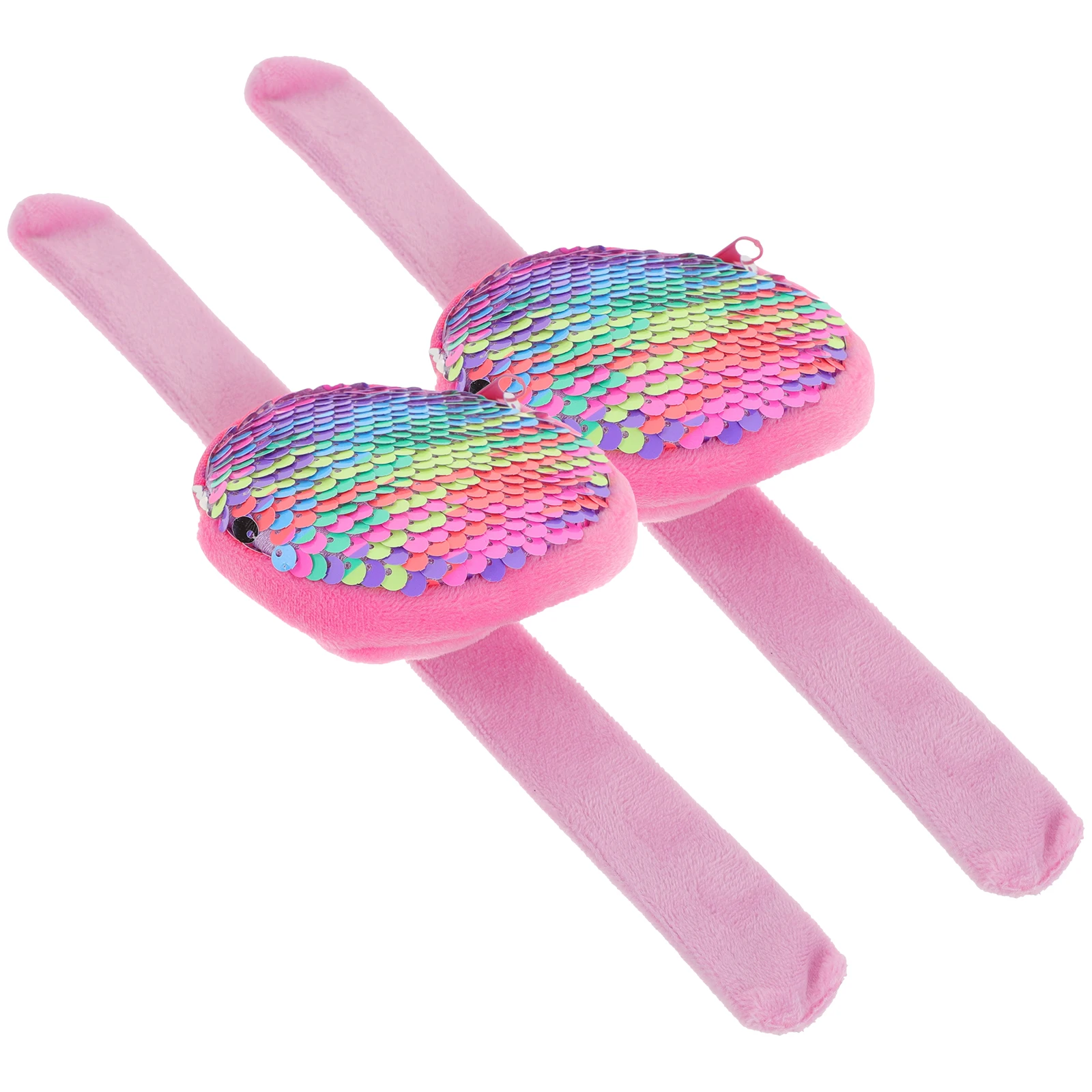 2 個財布子供パーティーの好意かわいいコインホルダーヘッドセットバッグスパンコールフェスティバルリストバンドイースターバスケット子供のおもちゃ愛好家