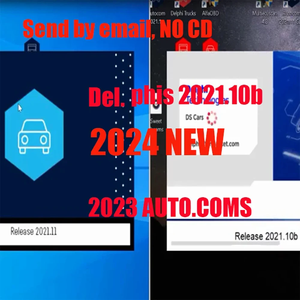 2024 hot Delphis 2021.10b with keygen Software DS 150 Autocoms 2021.11 Codings OBD2 Diagnostic tool Compatible with Bluetooth