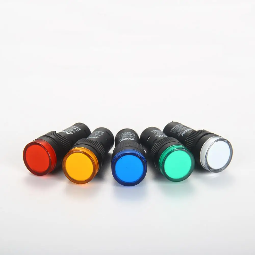 1PCS Power Indicator Signaal Lamp AD16-16C AD16-16DS LED Helder Rood Groen Geel Blauw Wit Diafragma 16mm