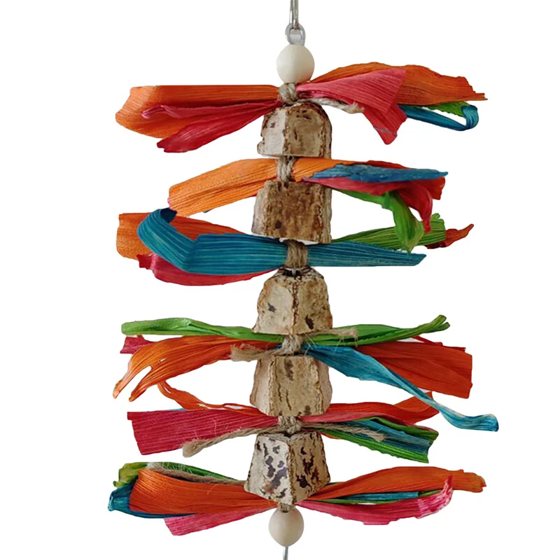 Bird Toys Colorful Hanging Chew Parrot Toys Parakeet Puzzle Training Relief Bite String Cage Decorative Bird Accessories