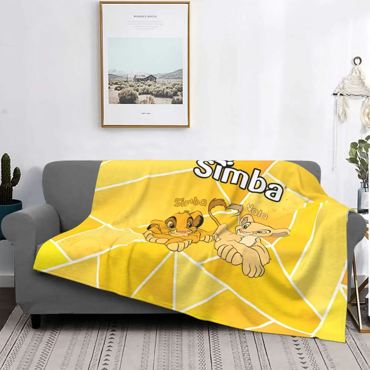 The Lion King Simba And Nala Blanket Fleece Breathable Super Warm Ultra-Soft Cute  Disney Movie Throw Blankets For Car Bedspread