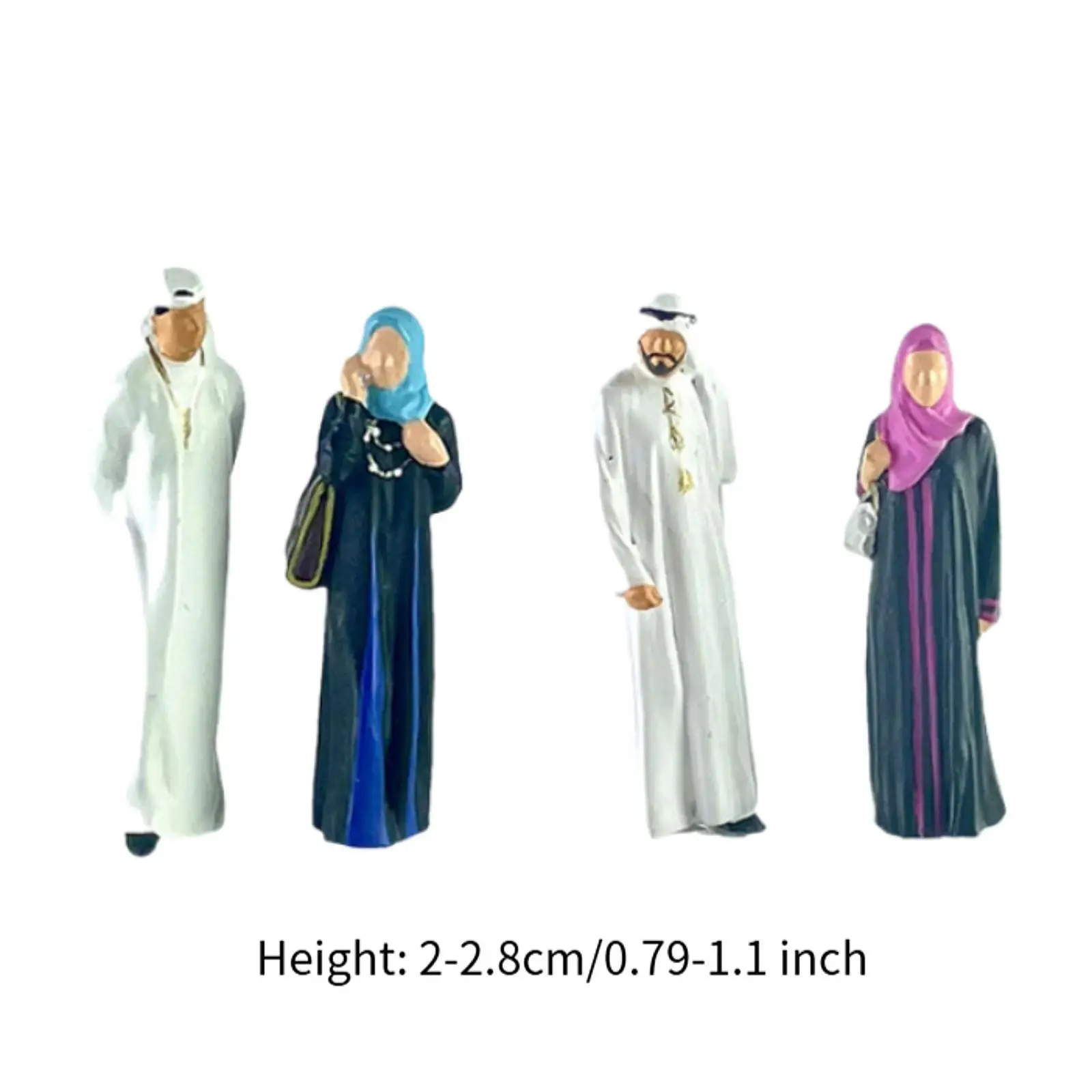 4 stuks 1:64 mensen figuren miniatuur lay-out voor poppenhuis decoratie desktop ornament architectuur model miniatuur scène