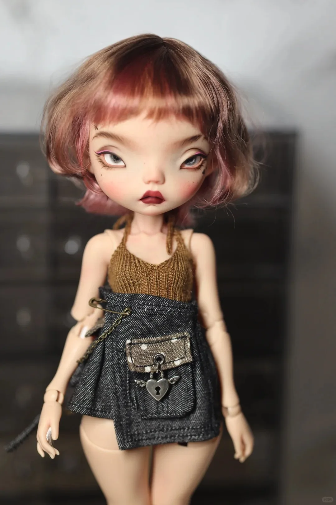 Maßstab 1/6 SD BJD Puppe Landoudou Amy Blue Bean Girl Harz Spielzeug Geburtstagsgeschenk Künstlich erstellte Puppe Sammlerfigur